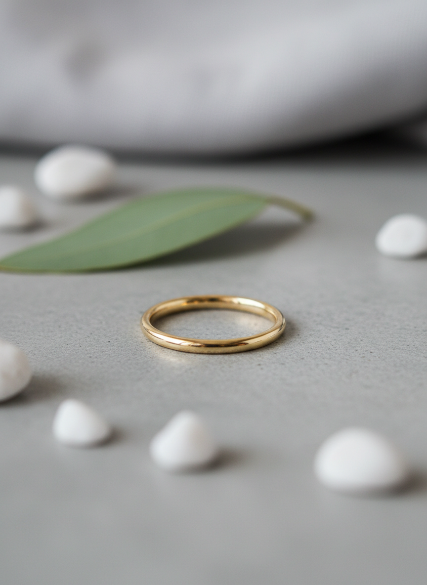 Aura Minimalist Gold Band Size 5 Main Image