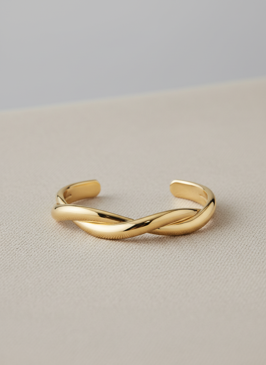 Vera Twisted Cuff Bangle Medium Main Image