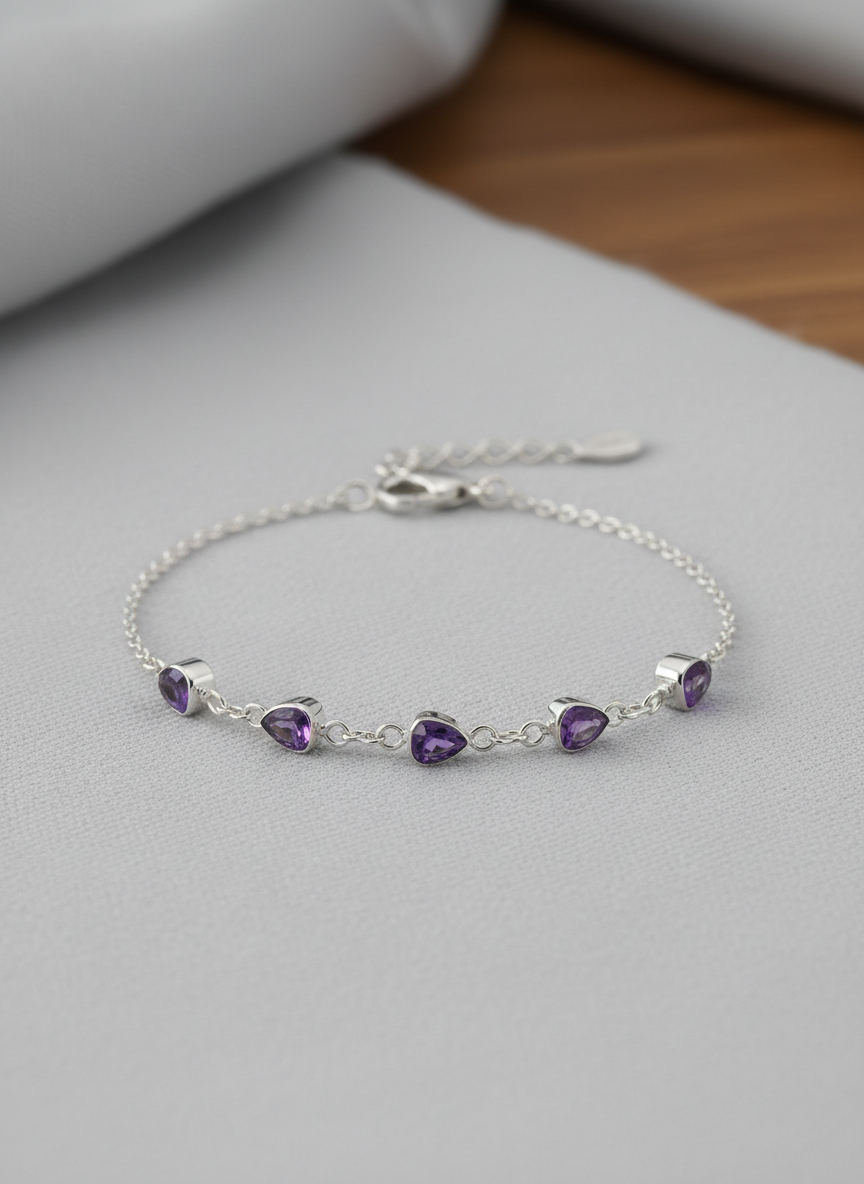 Aura Amethyst Station Bracelet Large Main Image