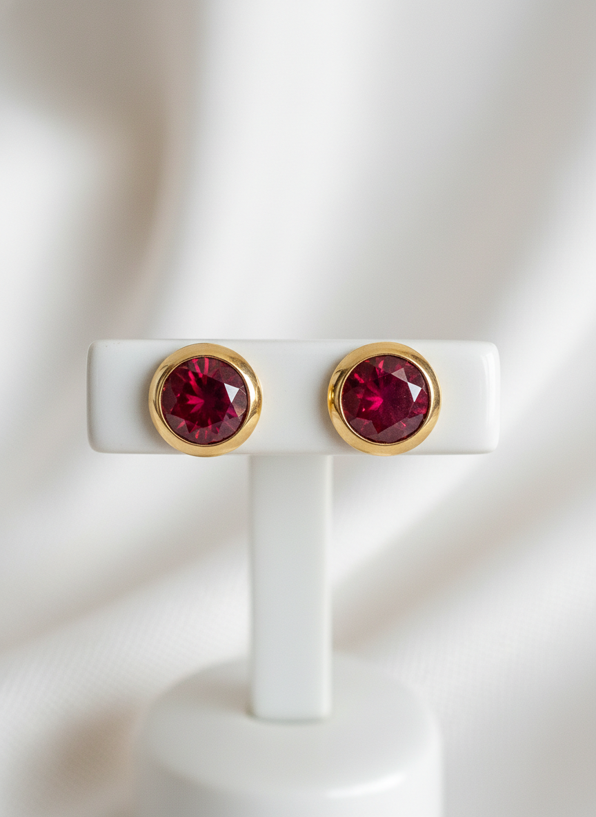 Rebel Ruby Stud Earrings 6mm Main Image