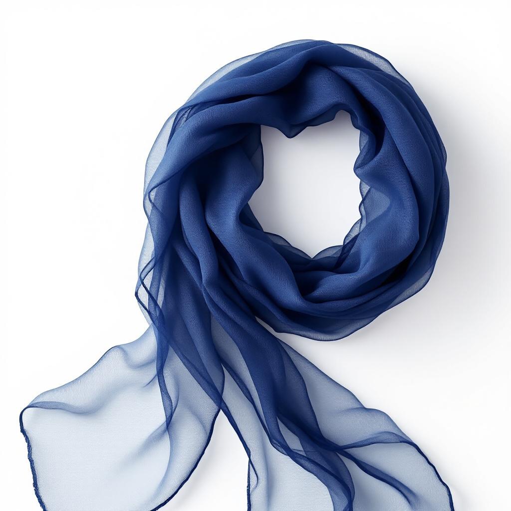 Navy Blue Sheer Chiffon Scarf Main Image