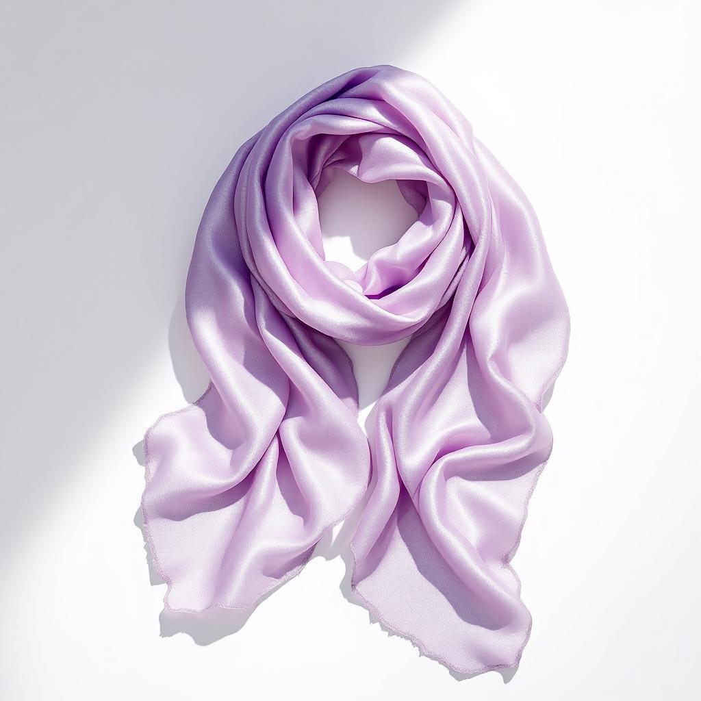 Soft Lavender Satin Scarf Main Image