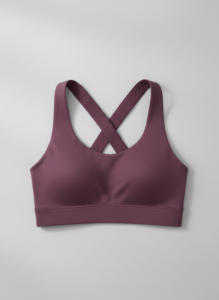 Aura Cross-Back Training Bra 32B Plum Main Image