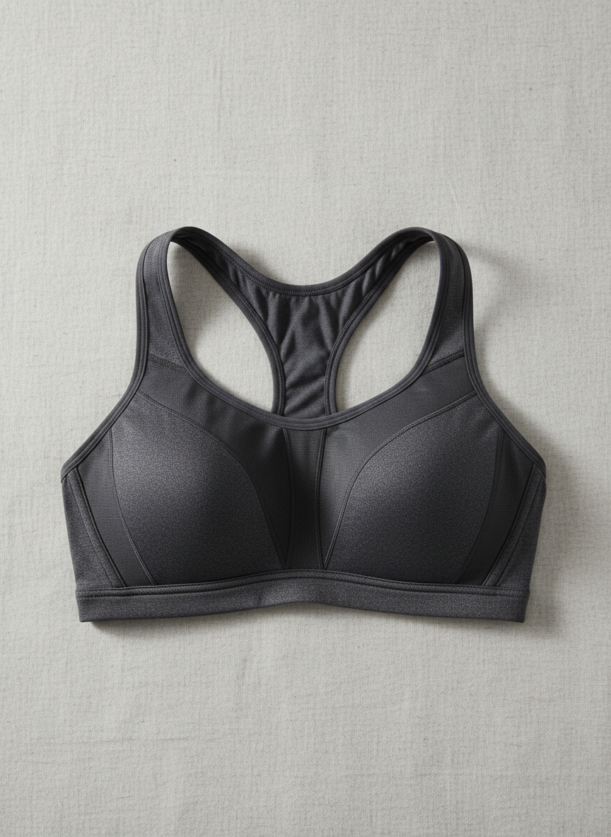Solstice Mesh-Panel Running Bra 34C Charcoal Main Image