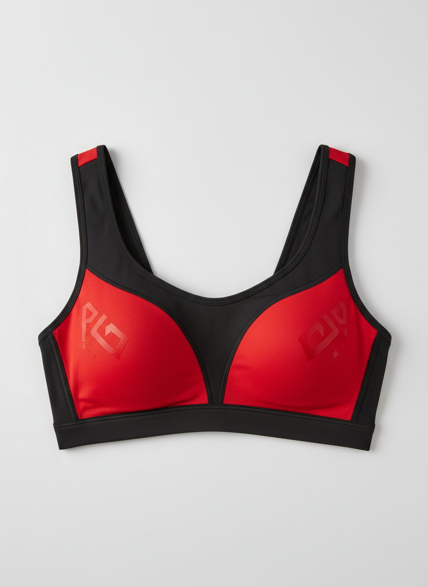 Rebel Colorblock Weightlifting Bra 32B Red/Black Main Image