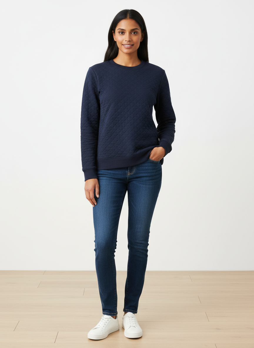 Solstice Quilted Layering Sweatshirt X-Large Navy Main Image