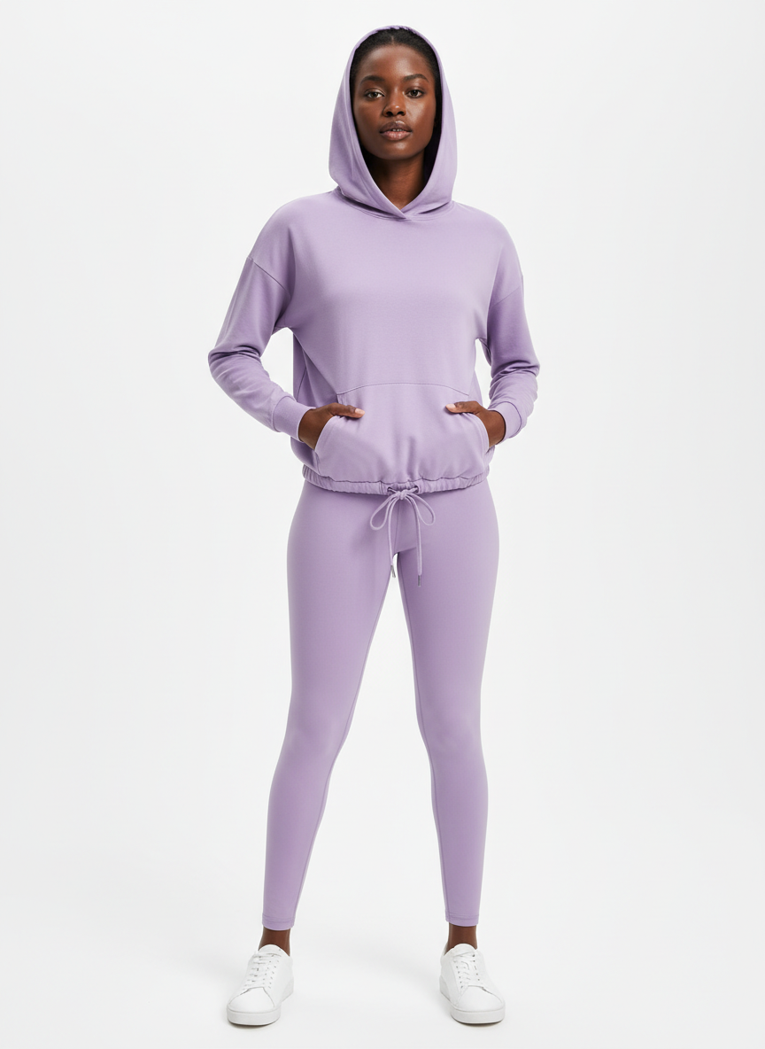 Aura Cinched-Waist Hoodie X-Large Lavender Main Image