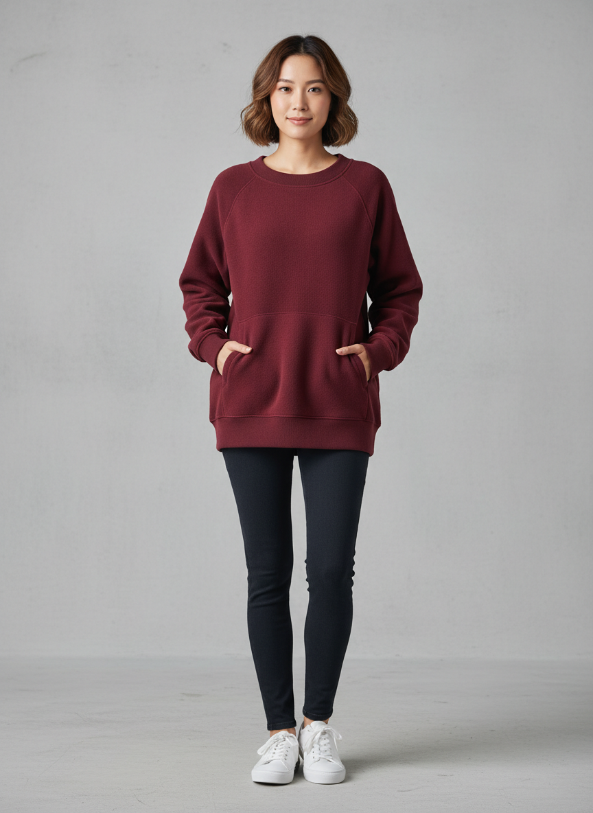 Solstice Heavyweight Fleece Pullover X-Large Burgundy Main Image