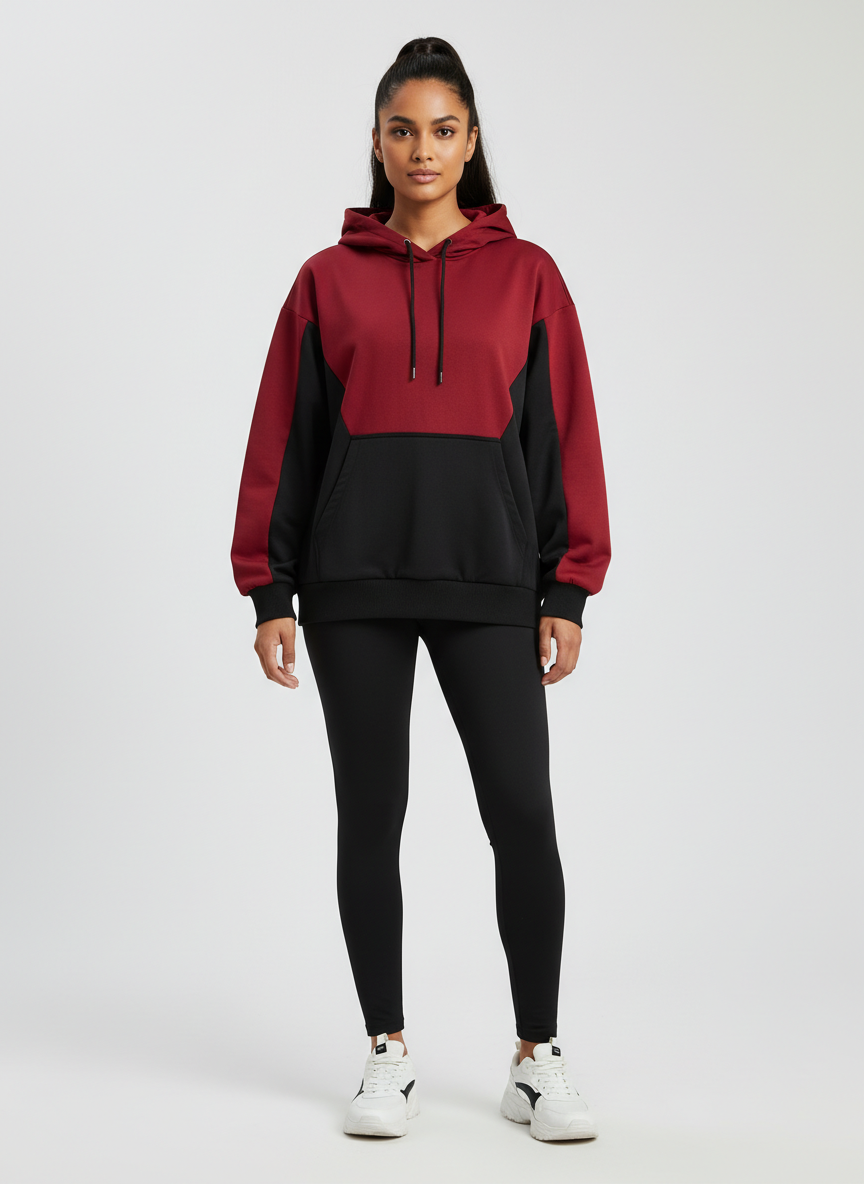 Rebel Colorblock Track Hoodie Large Red/Black Main Image