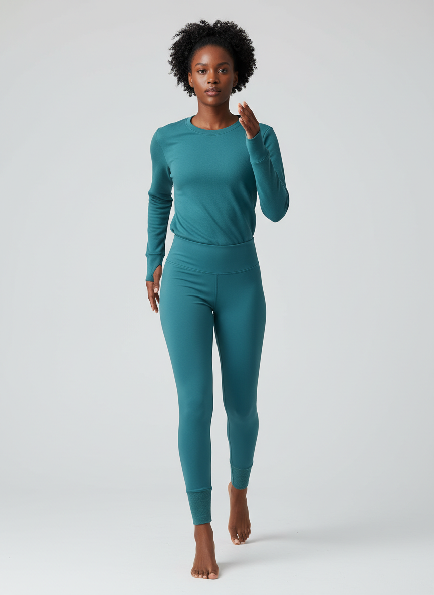 Solstice Thermal Winter Legging Large Teal Main Image