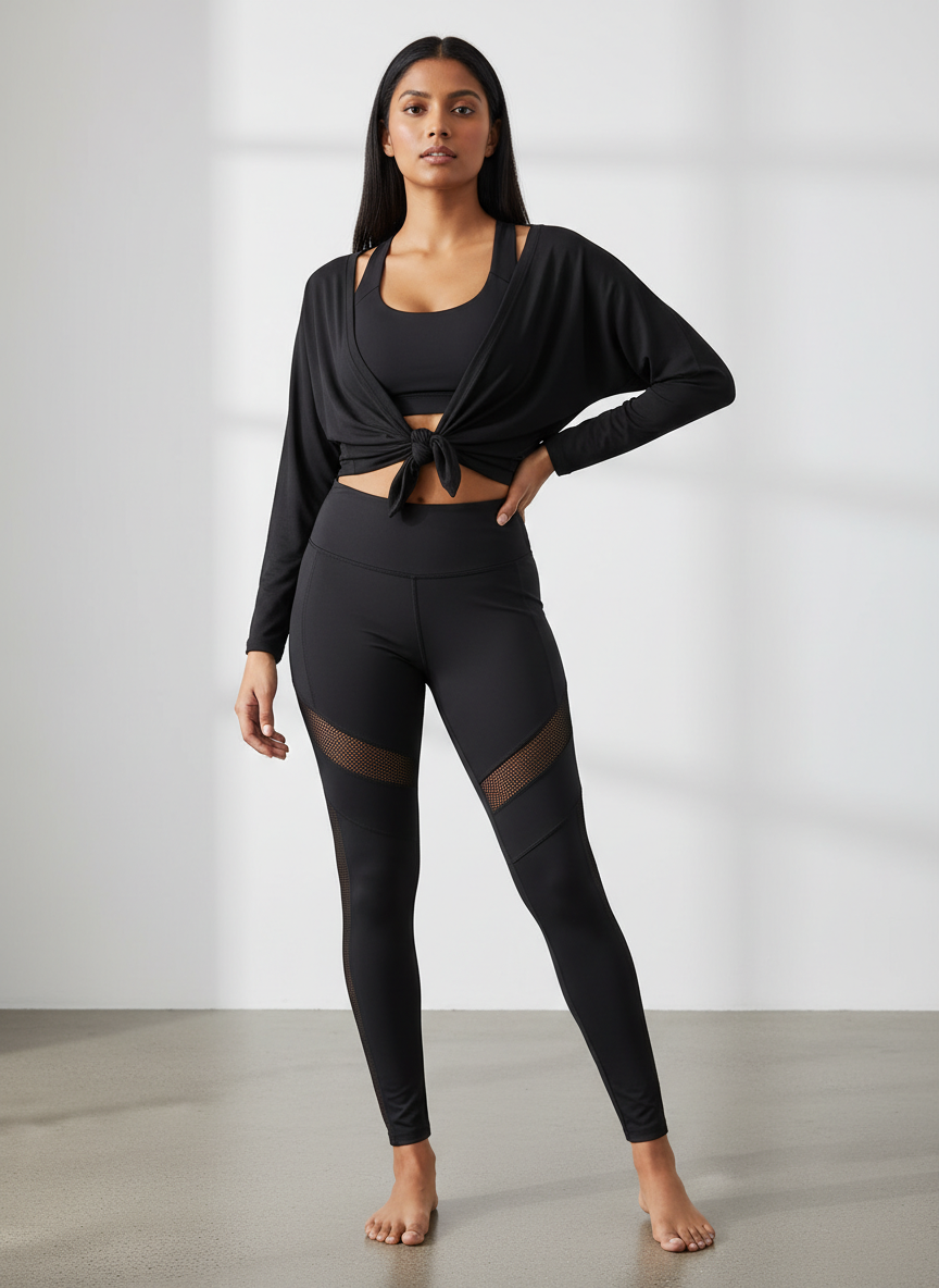 Vera Moto Panel Legging Small Black Main Image
