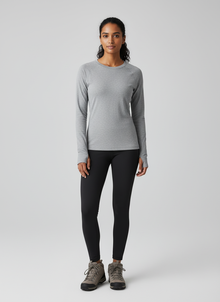 Solstice Core Long Sleeve Large Heather Grey Main Image