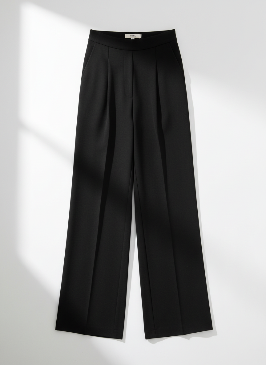 Vera Wide Leg Pleated Trouser Size 4 Black Main Image