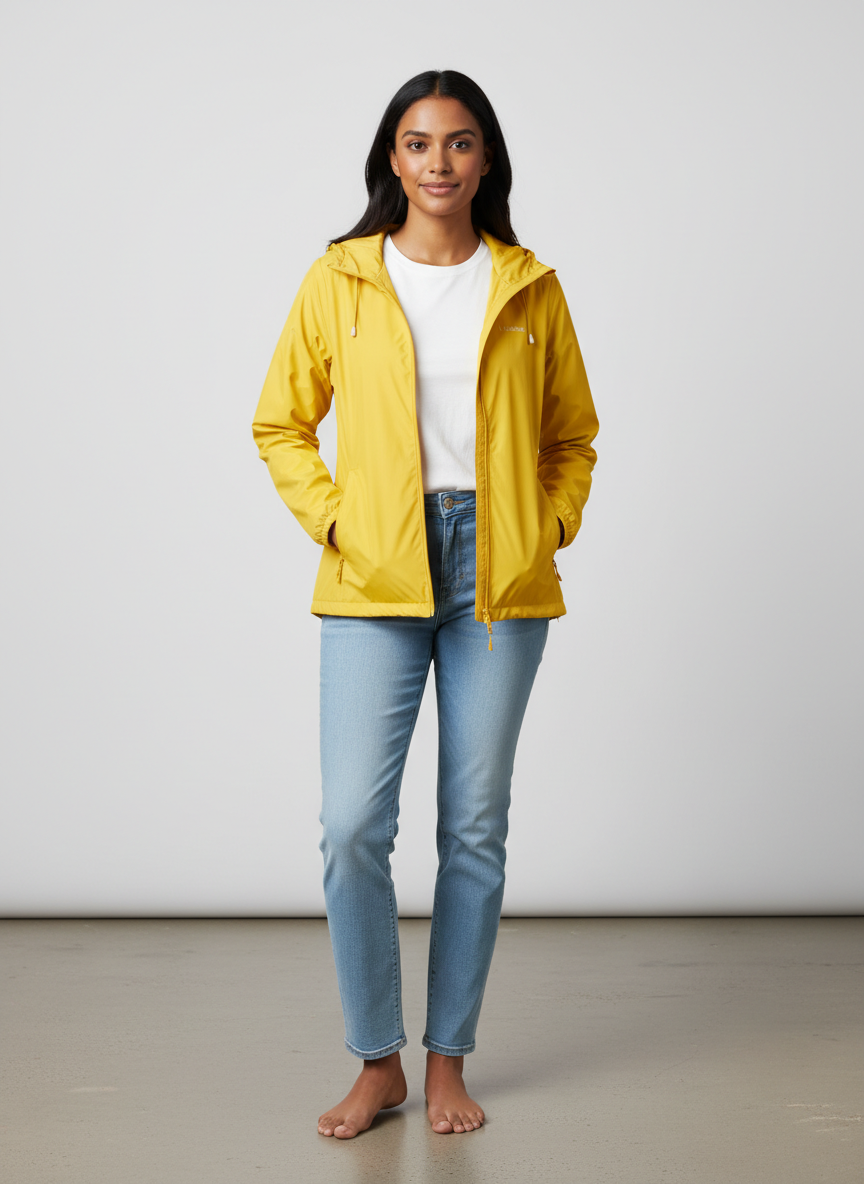 Lumina Packable Rain Jacket Medium Yellow Main Image