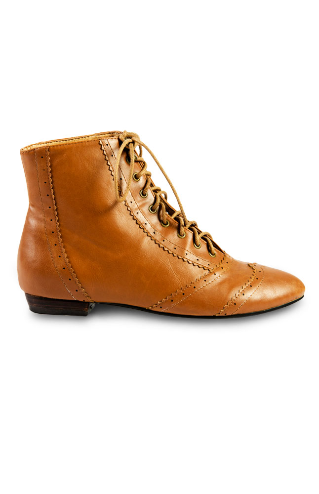 Synergy Brown Laced Ankle Boots Main Image