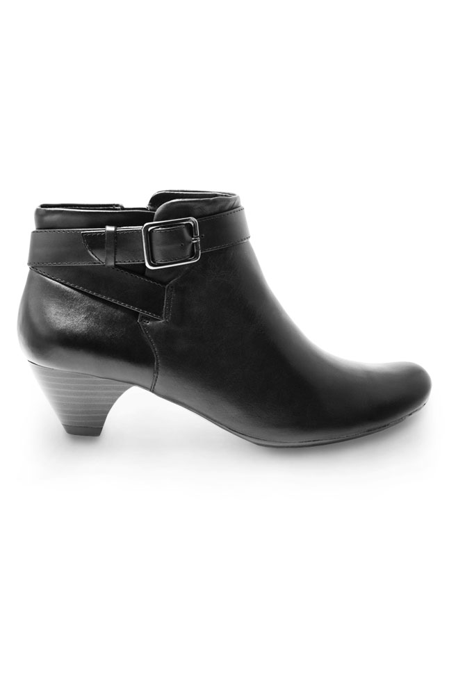 Synergy Short Black Leather Boots Main Image