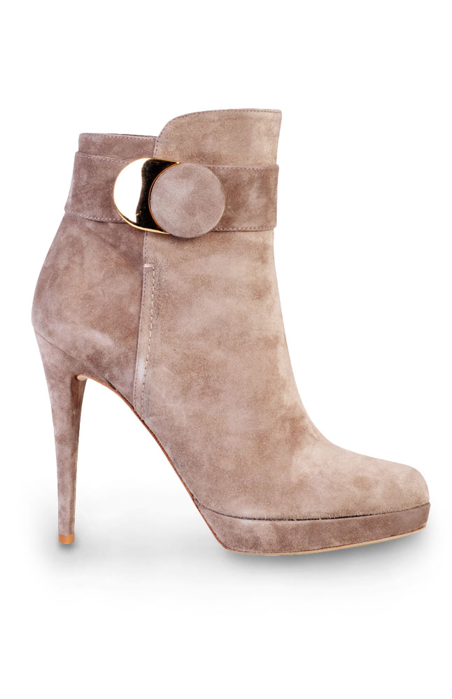 Mayflower Brown Microsuede Stiletto Mid-Calf Boot Main Image