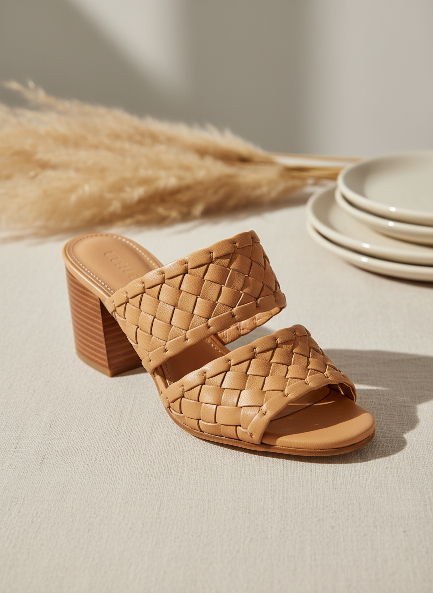Solstice Woven Mule Heel Size 6 Tan Main Image