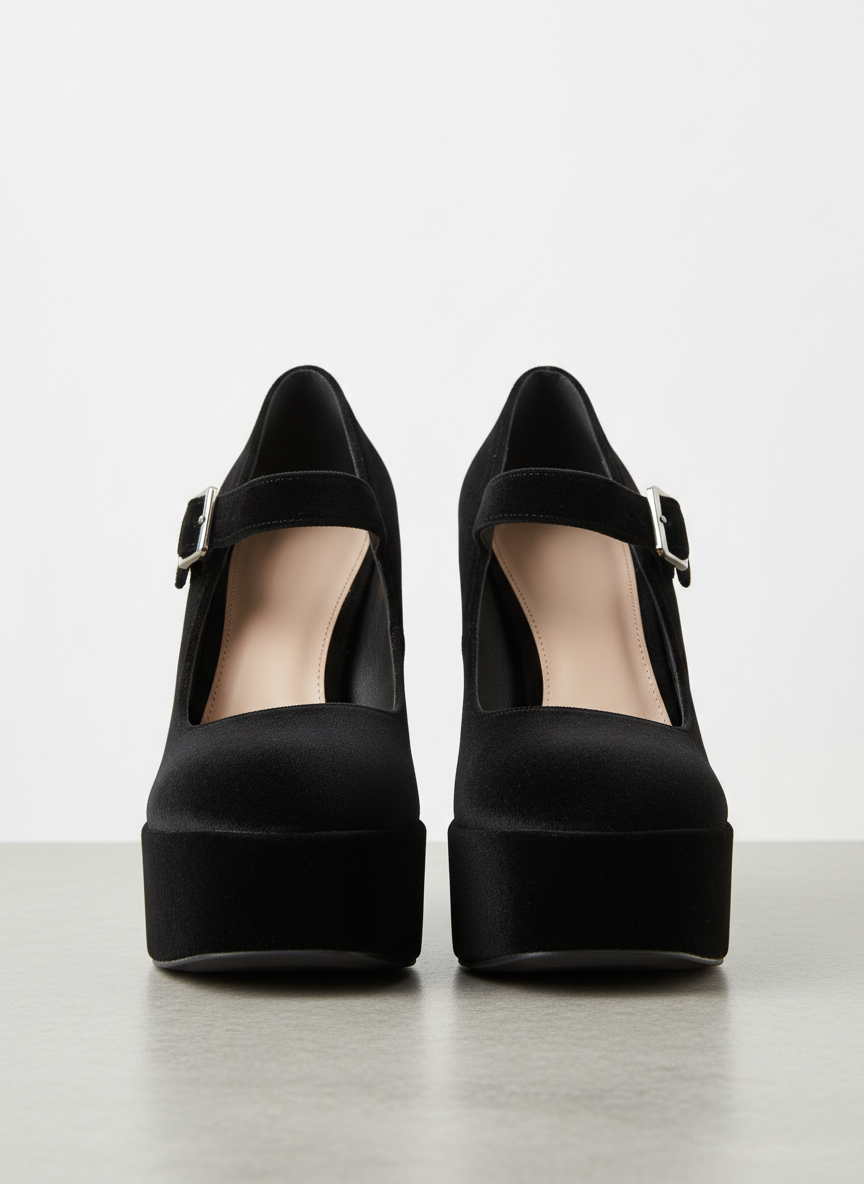 Rebel Platform Mary Jane Size 8 Black Main Image