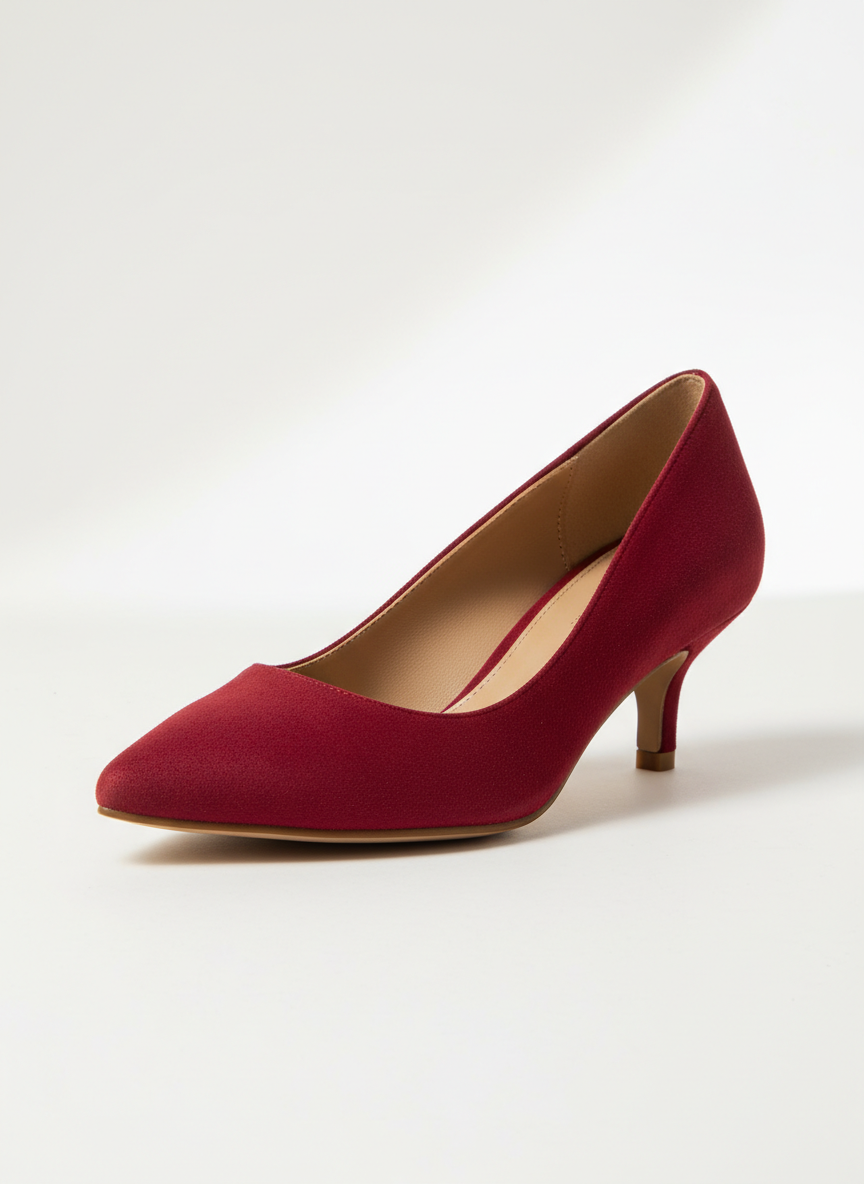Lumina Pointed Toe Kitten Heel Size 6 Red Main Image