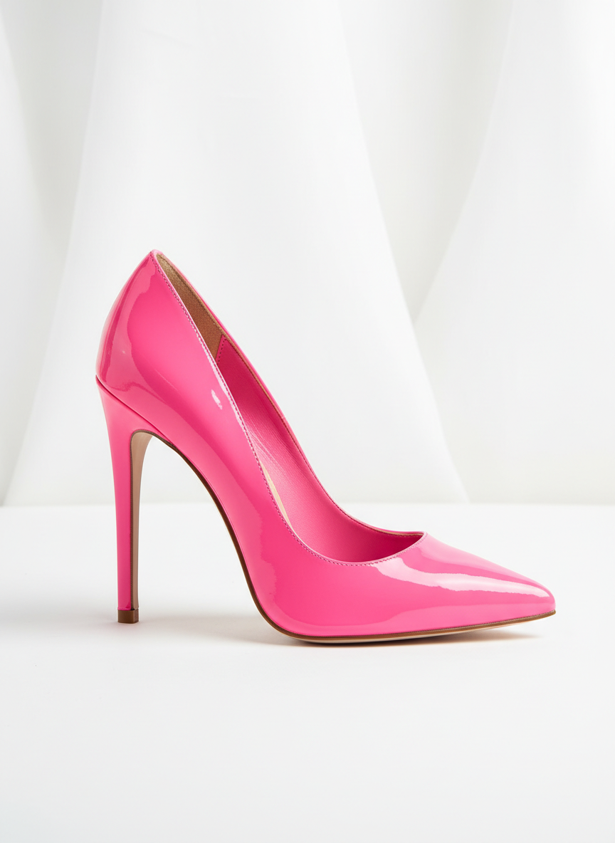 Rebel Patent Stiletto Size 8 Neon Pink Main Image