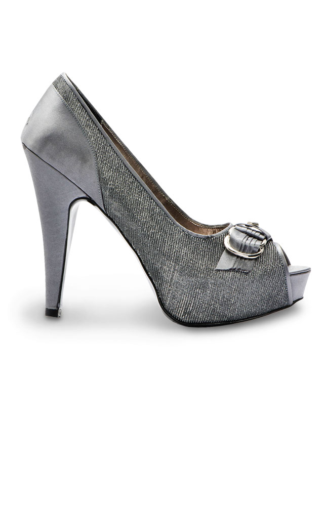 Emery Silver Open-toe Pumps Main Image
