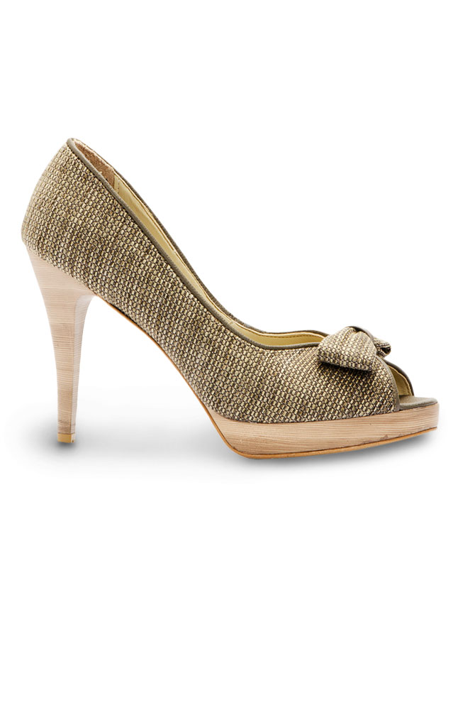 Mayflower Brown Fabric Stiletto Pumps Main Image