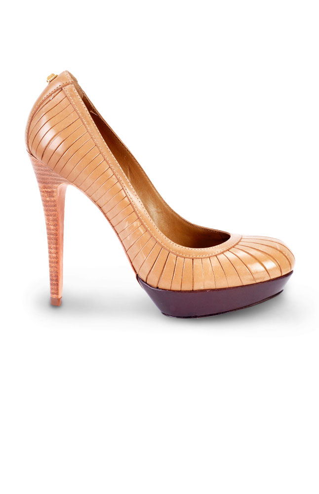 Synergy Brown Leather Stiletto Pumps Main Image