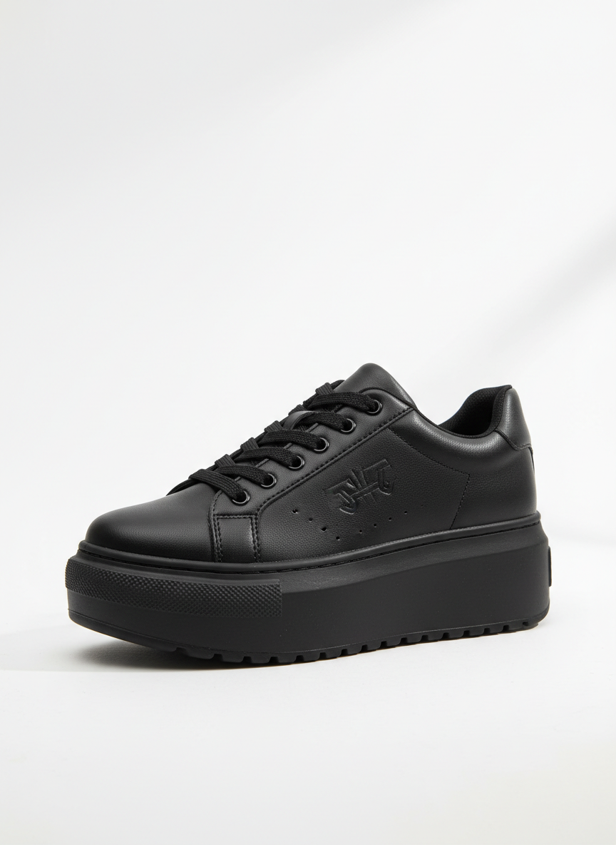 Rebel Platform Sneaker Size 7 Black Monochome Main Image
