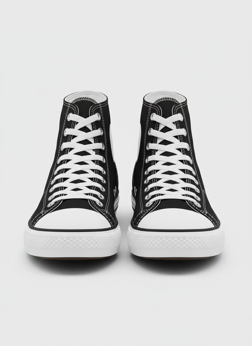 Rebel High-Top Canvas Sneaker Size 9 Black/White Main Image