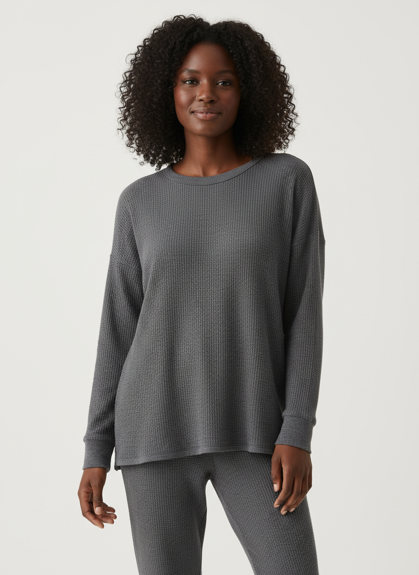 Solstice Waffle Knit Thermal Medium Charcoal Main Image
