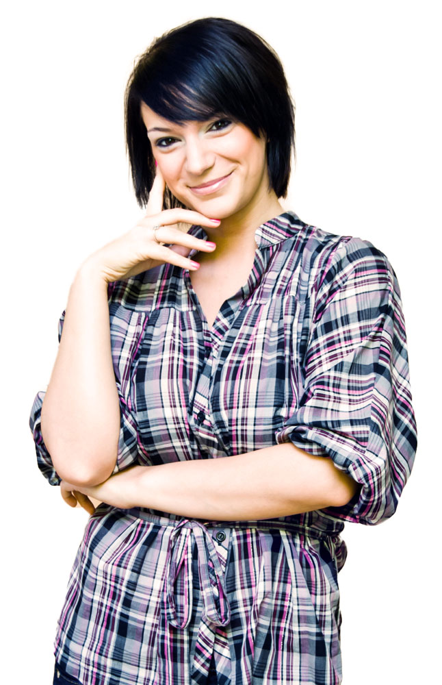 Versatil Plaid Woven Top Main Image